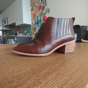 Madewell Point Toe Brown Leather Booties